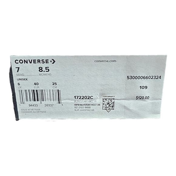 Converse Unisex Run Star Hike Sherpa Sneakers Size 7 Women's Mauve 172202C NWB - Picture 6 of 10